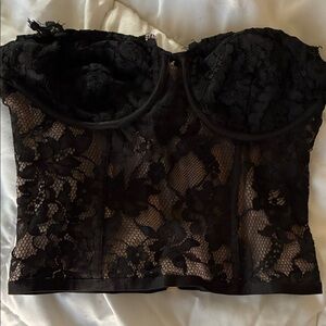 Express Black Lace Bustier Top